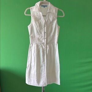 ANTONIO MELANI Ivory Button-Front Midi Dress